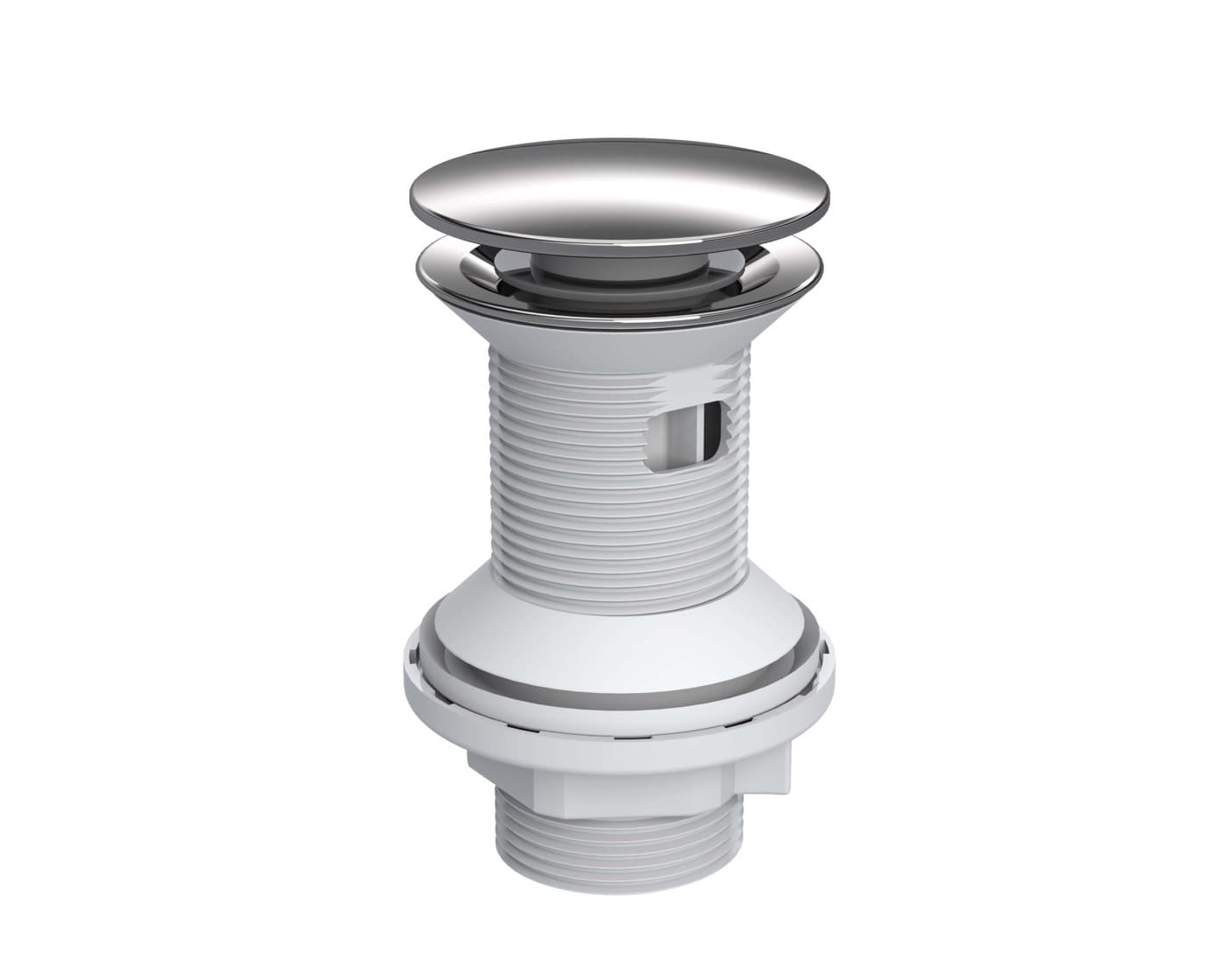 Bonde poussoir abs avec trop plein sanili chrome - Grilles évacuation, référence bonde-poussoir-abs-avec-trop-plein-sanili-chrome chez Sanitaire Casa Anfa à Casablanca